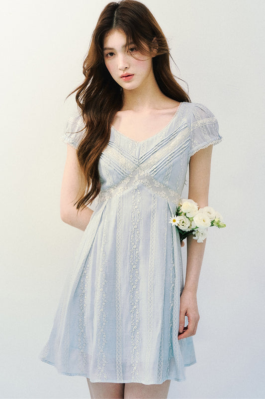 Embroidered Lace Retro Dress