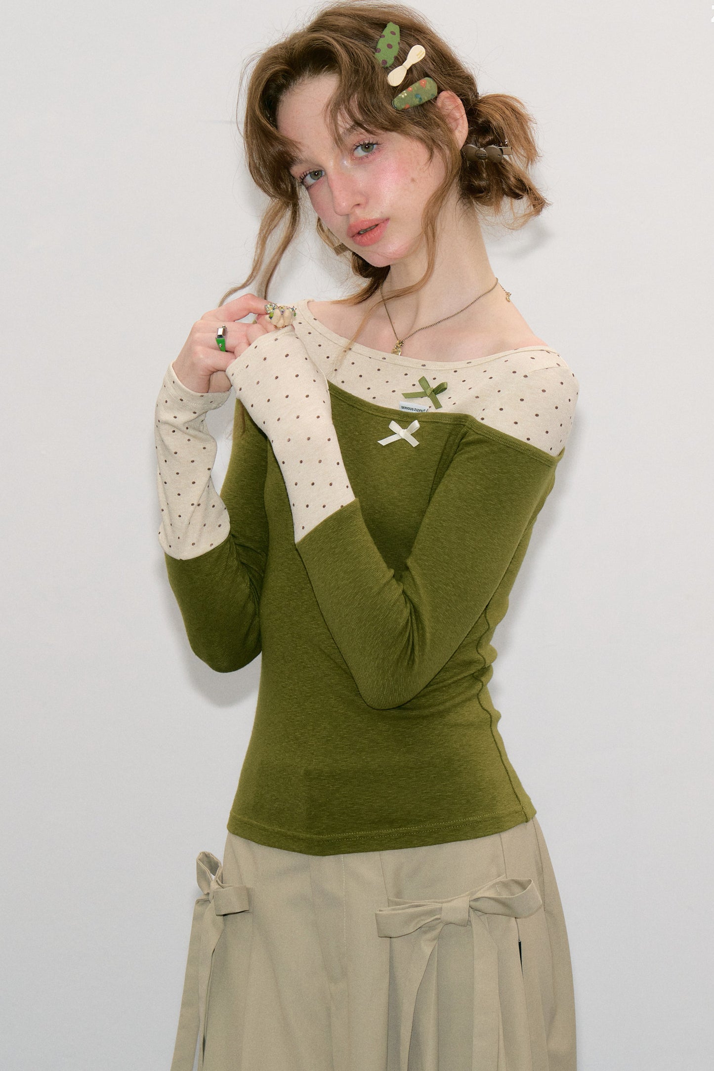 Polka Dot Knit Top