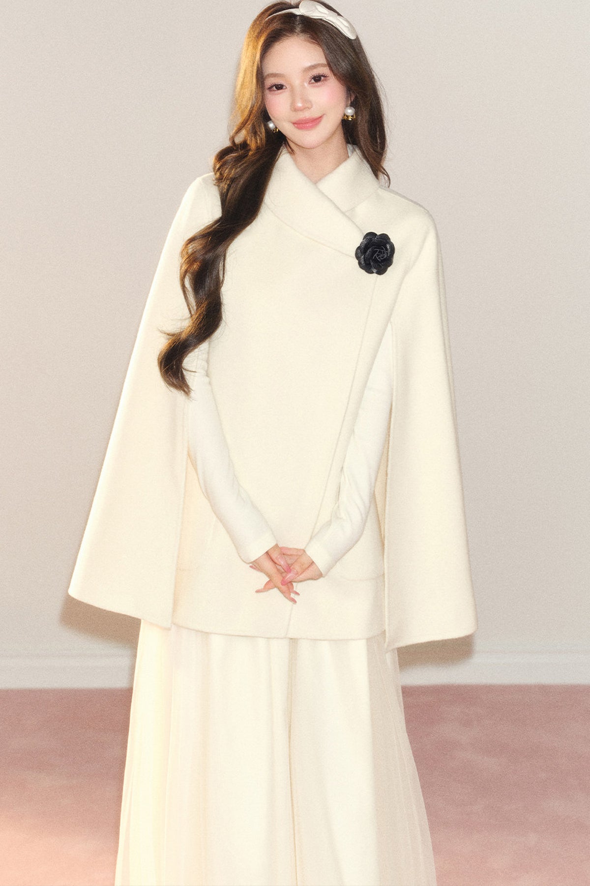 Manteau en laine 100% fleur de camélia