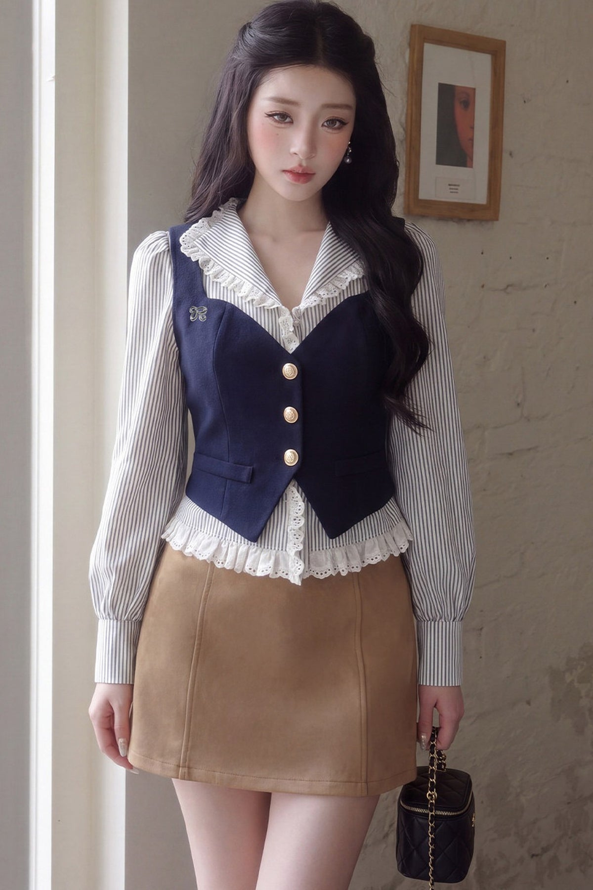 Single-Breasted Layered Vest