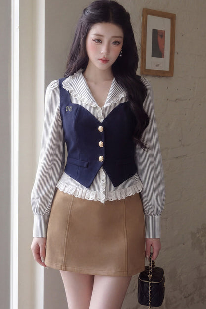 Single-Breasted Layered Vest