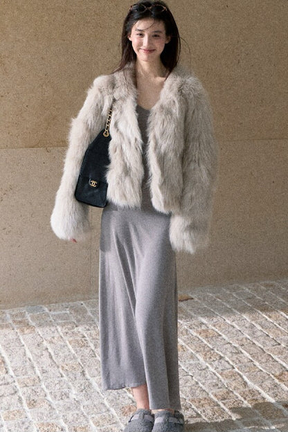Short Fox Fur Jacket