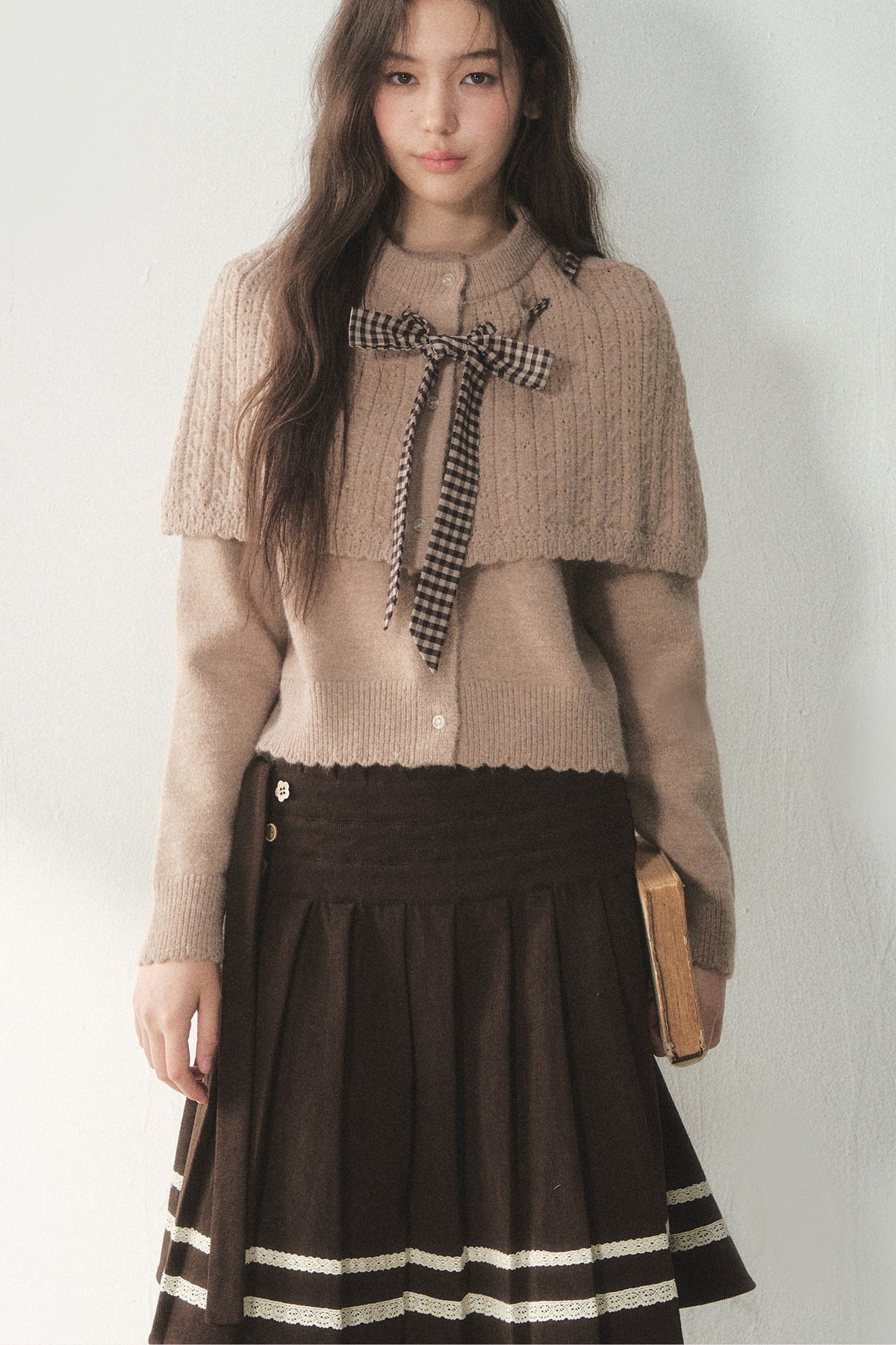 Retro Capelet And Knit Sweater Set