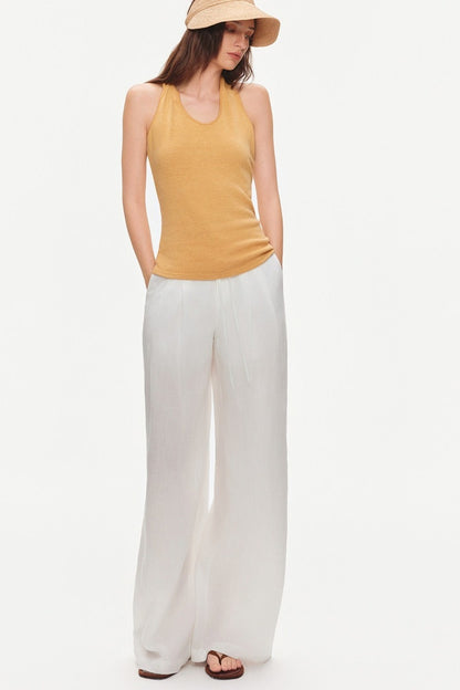 Top in maglia con scollo all’americana annodato