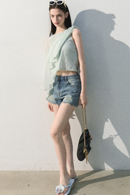 Vintage Distressed Denim Shorts