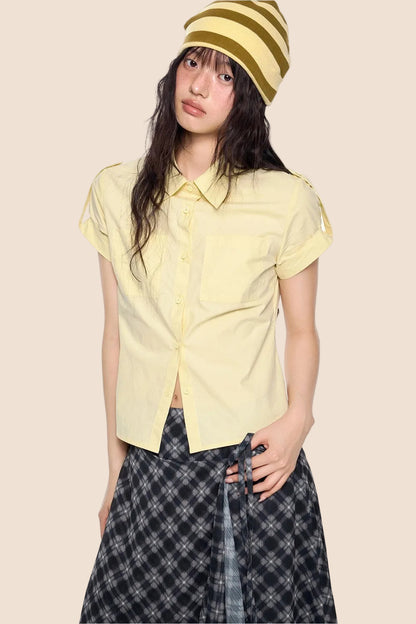 Retro Plaid Cropped Shirt