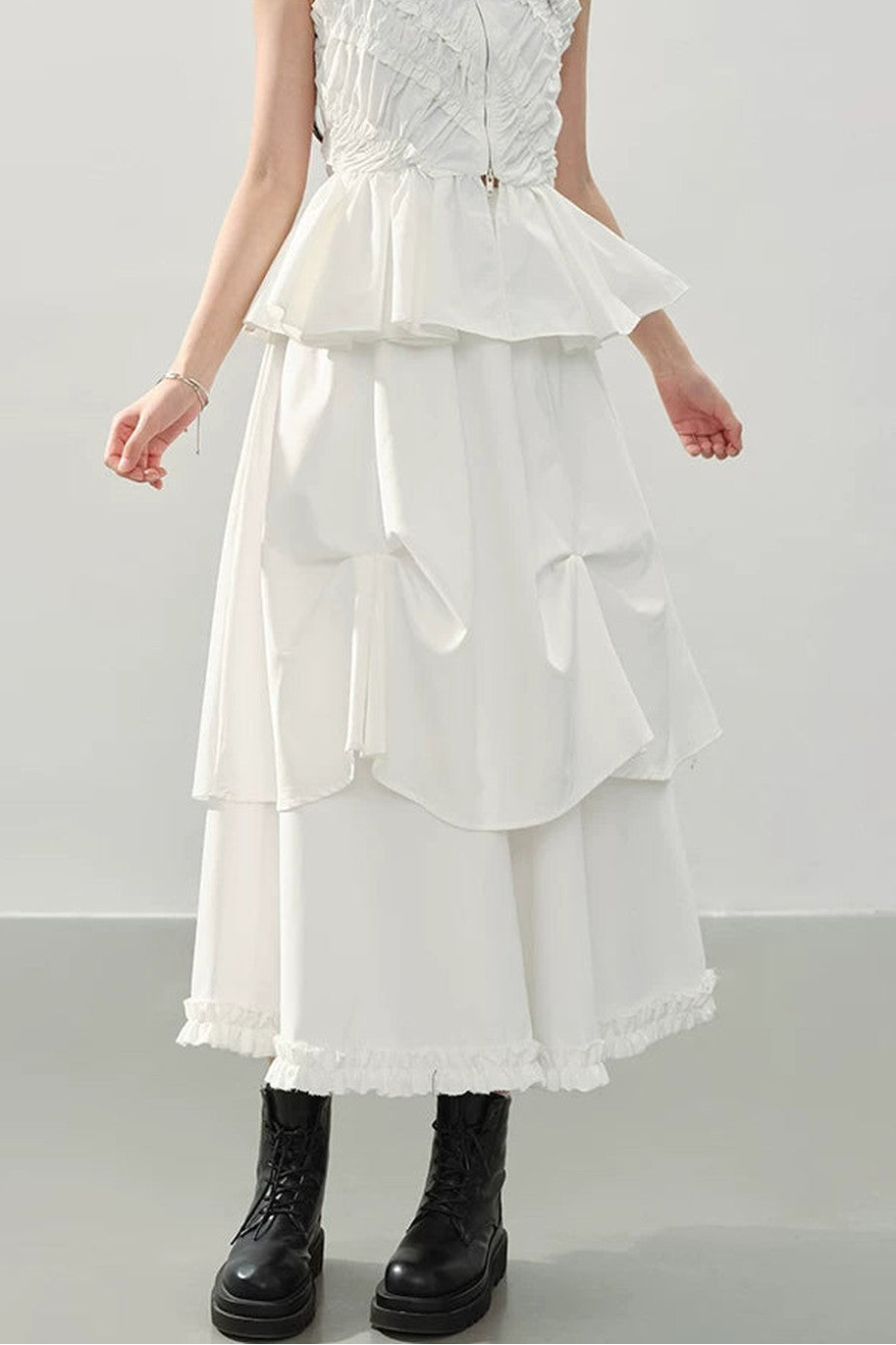 Irregular Pleated A-Line Skirt