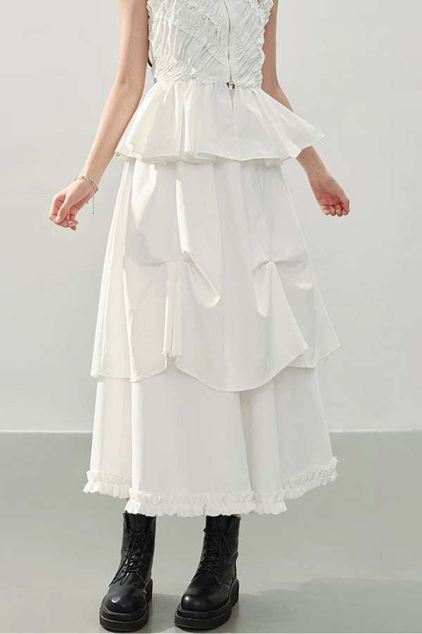 Irregular Pleated A-Line Skirt