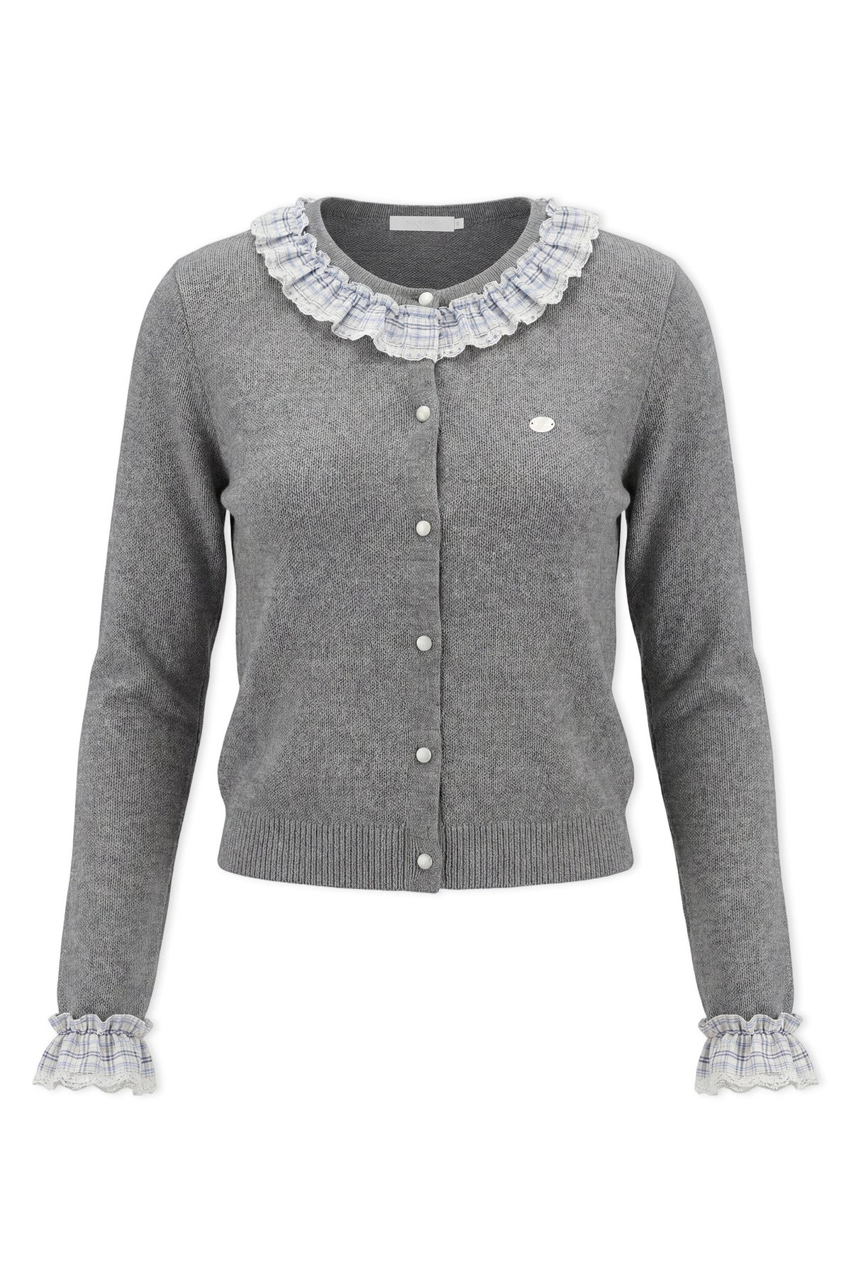 Ruffle Collar Knit Cardigan