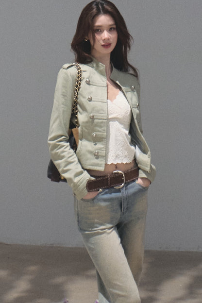 Style Pure Cotton Sand-Washed Jacket