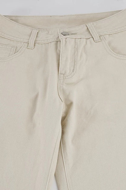 Low-Waist Flared Long Pants