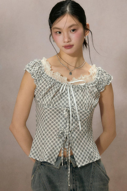 Chemise d’été à carreaux cigale