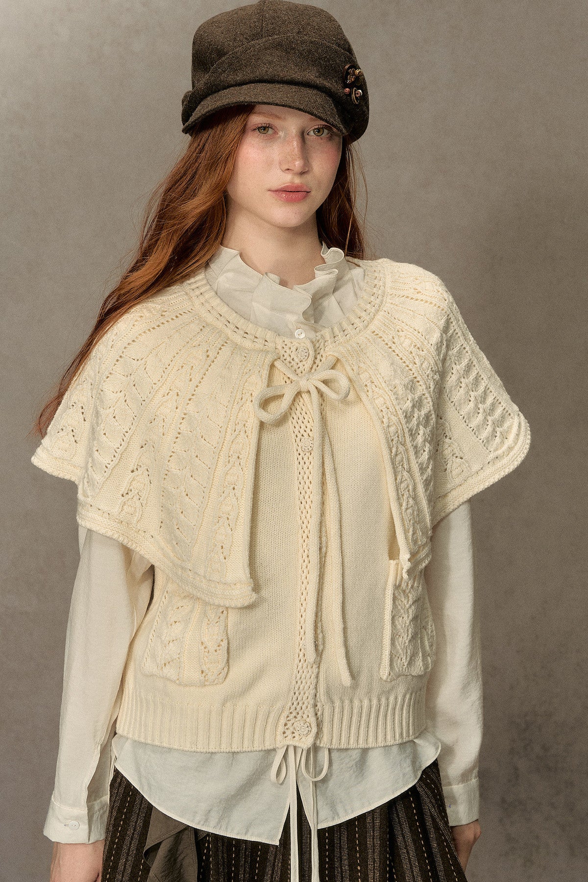 Cable Knit Cape Sweater