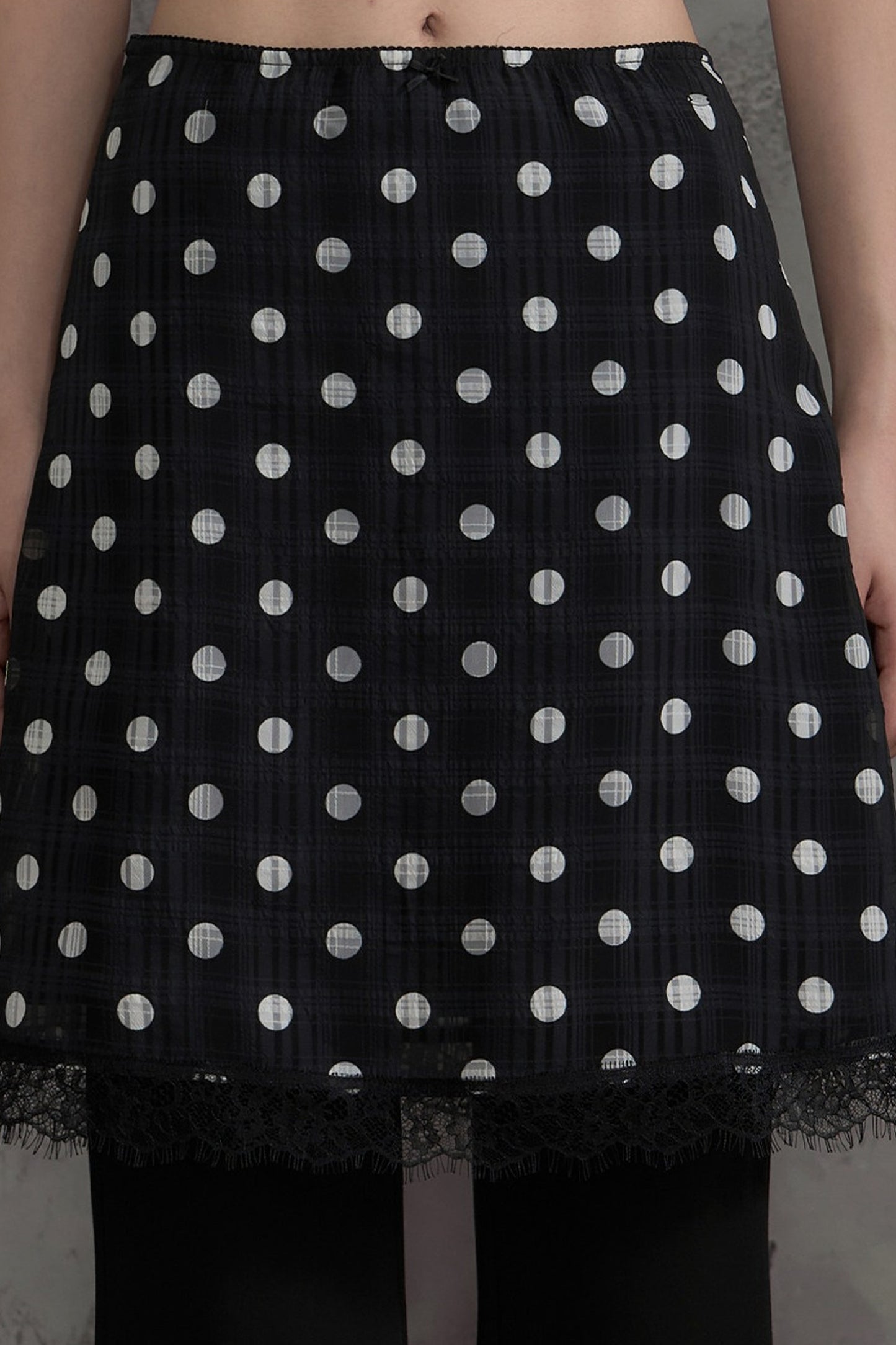 Lace Polka Dot A-Line Skirt