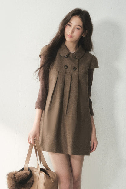 Chestnut Letterhead Merino Wool Dress