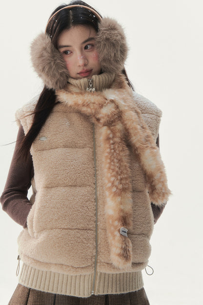 Fluffy Bambi Deer Faux Fur Scarf