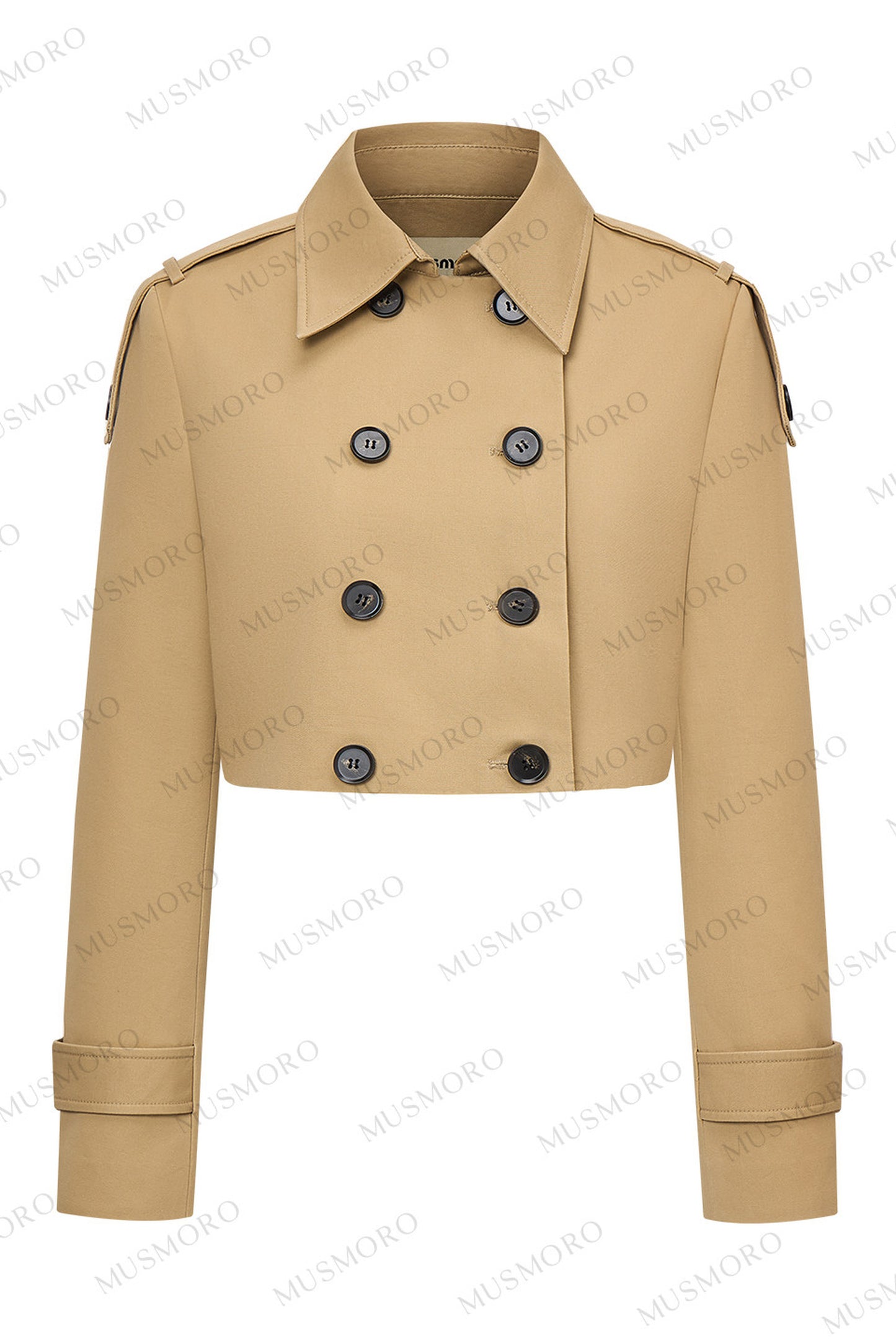 High-Waisted Double-Breasted Trench Coat