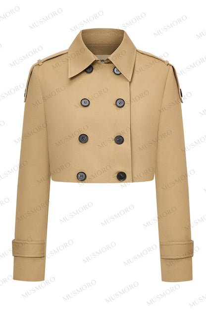 High-Waisted Double-Breasted Trench Coat