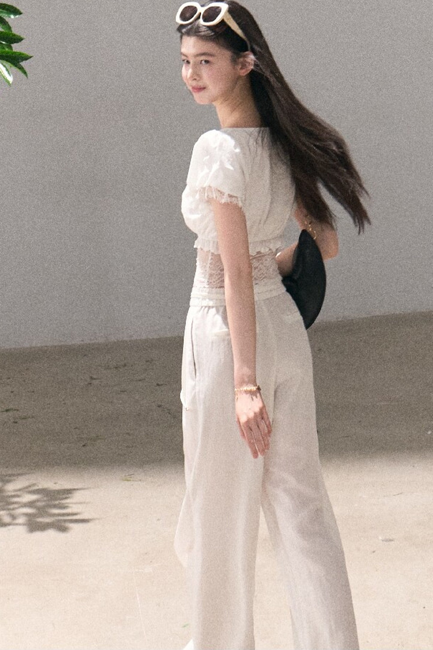 Lyocell Linen Wide-Leg Pants