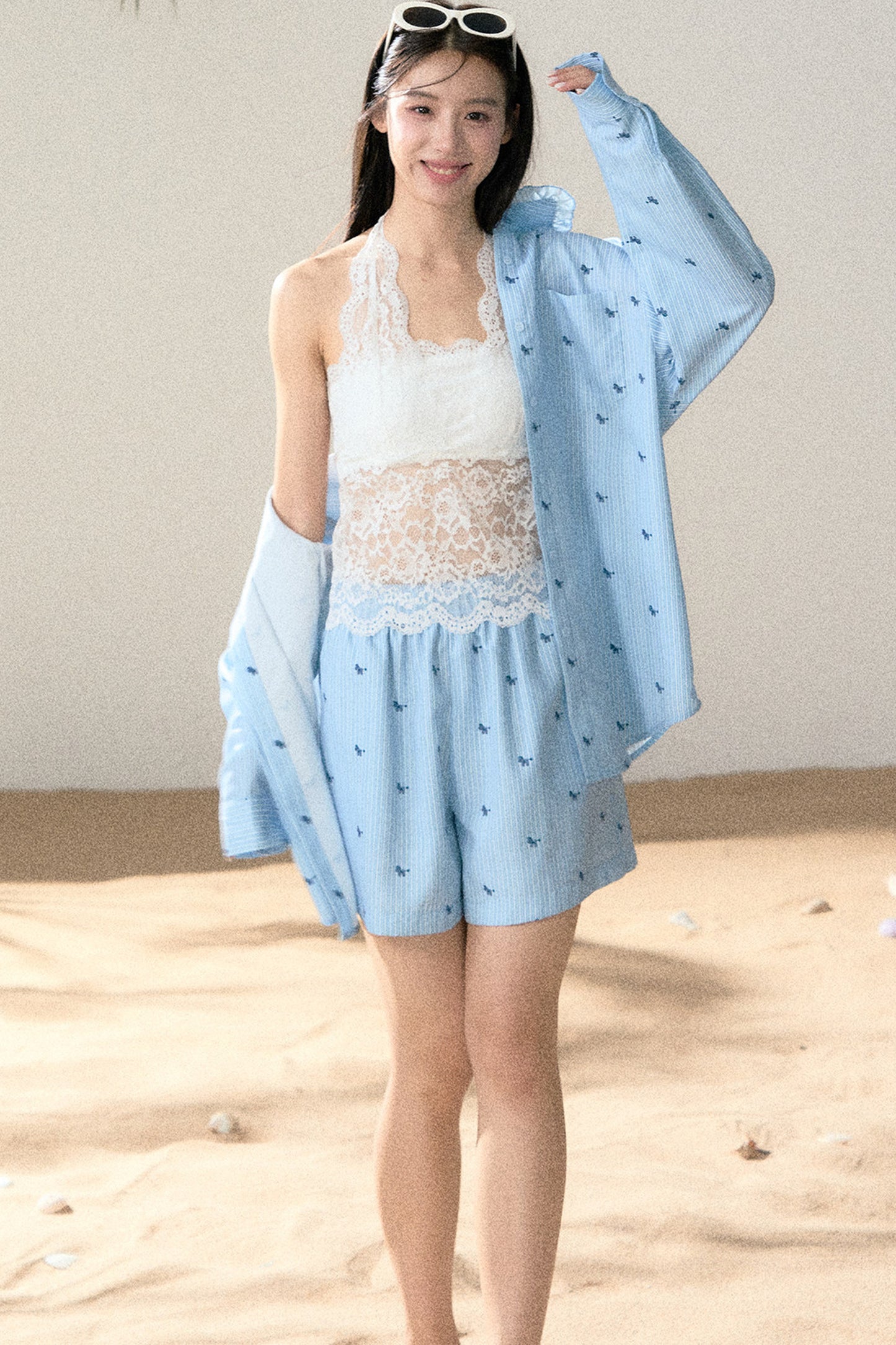 Embroidered Pony Shirt And Shorts Set-Up