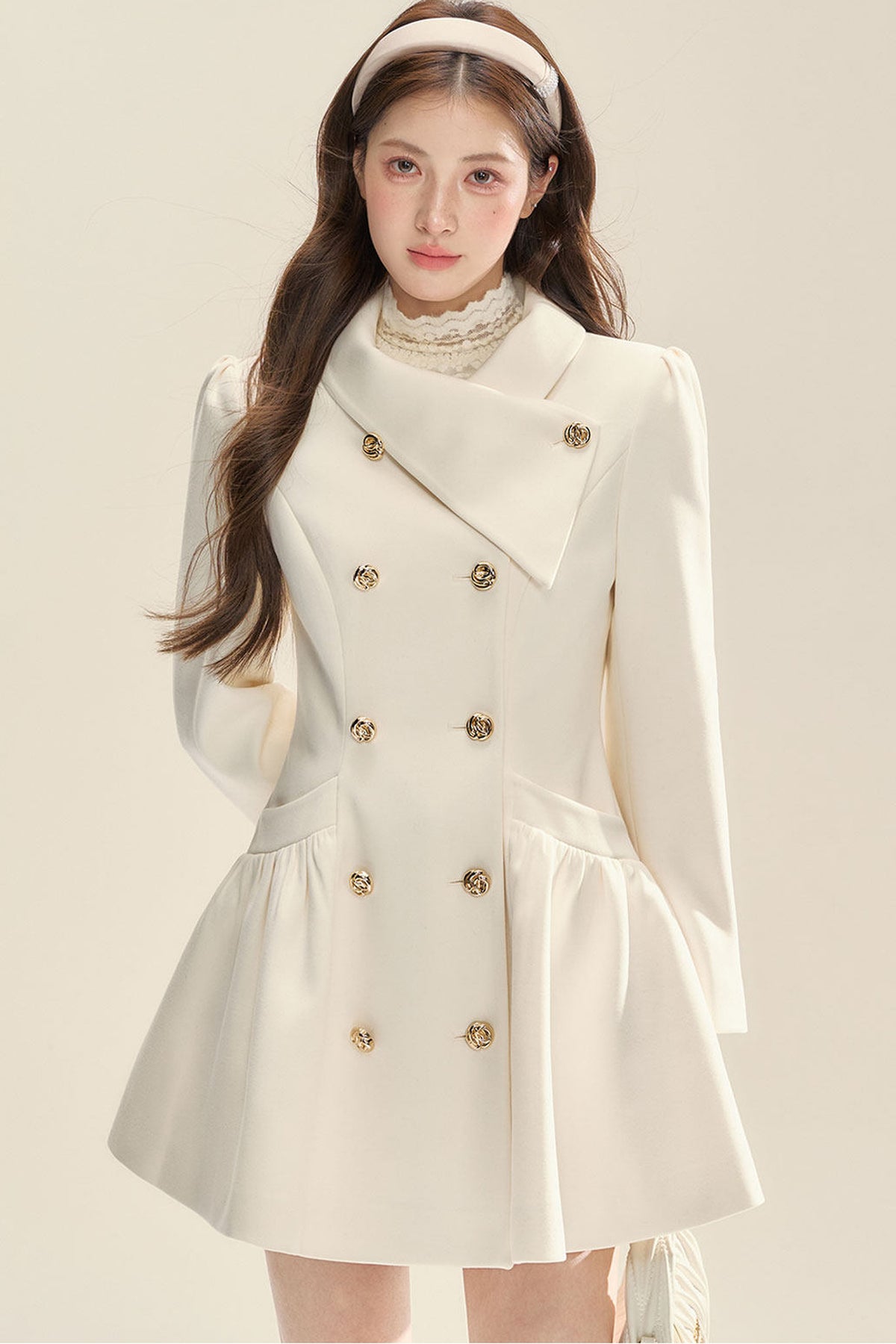Double Breasted Peplum Coat