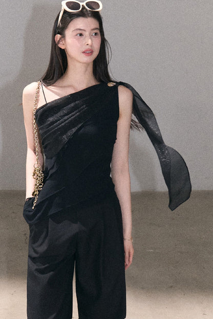 Asymmetrical Shoulder-Cut Tank Top