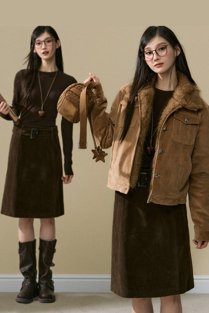 Brown Corduroy Jacket and Pants Set-Up