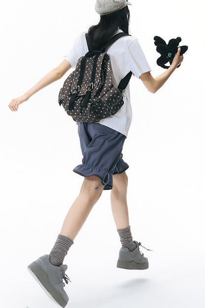 Canvas-Rucksack mit sechszackigem Stern und mehreren Taschen