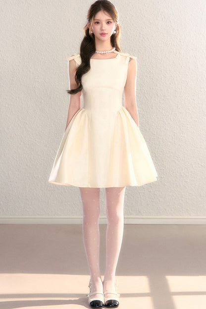 French Sleeveless Cinched Dress