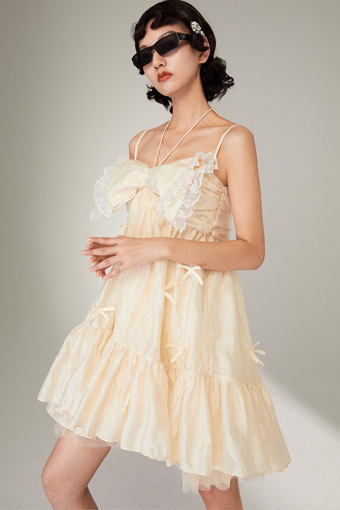 Bow Lace Camisole Dress