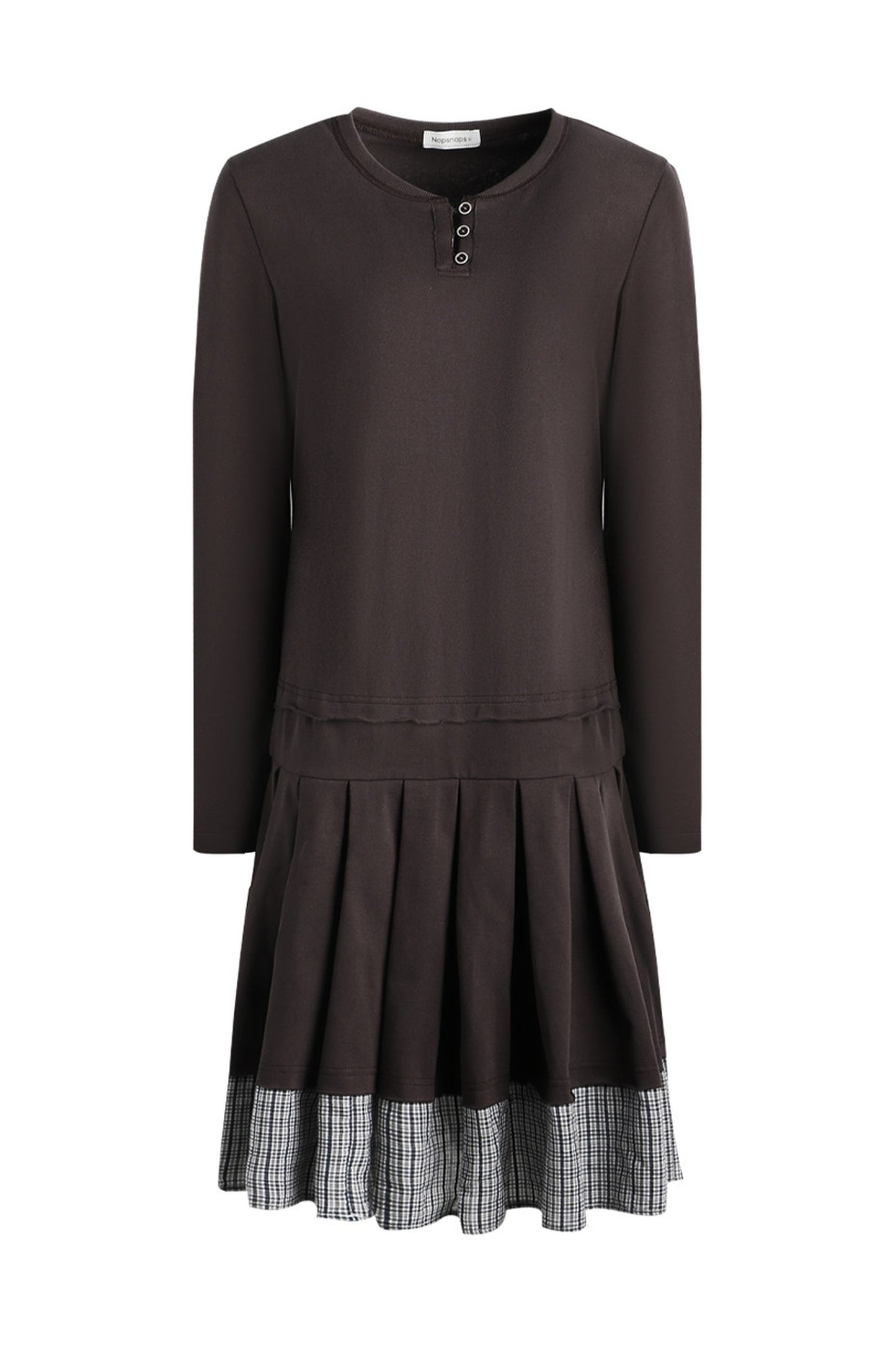 Vestido plisado de punto a cuadros