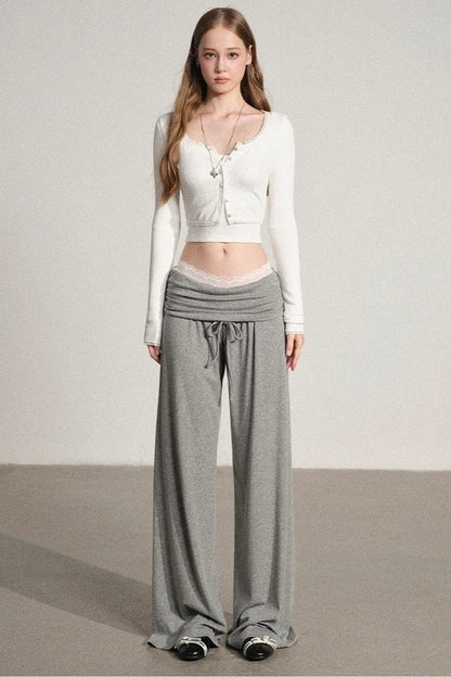 Backless Top and Wide-Leg Pants Set-Up