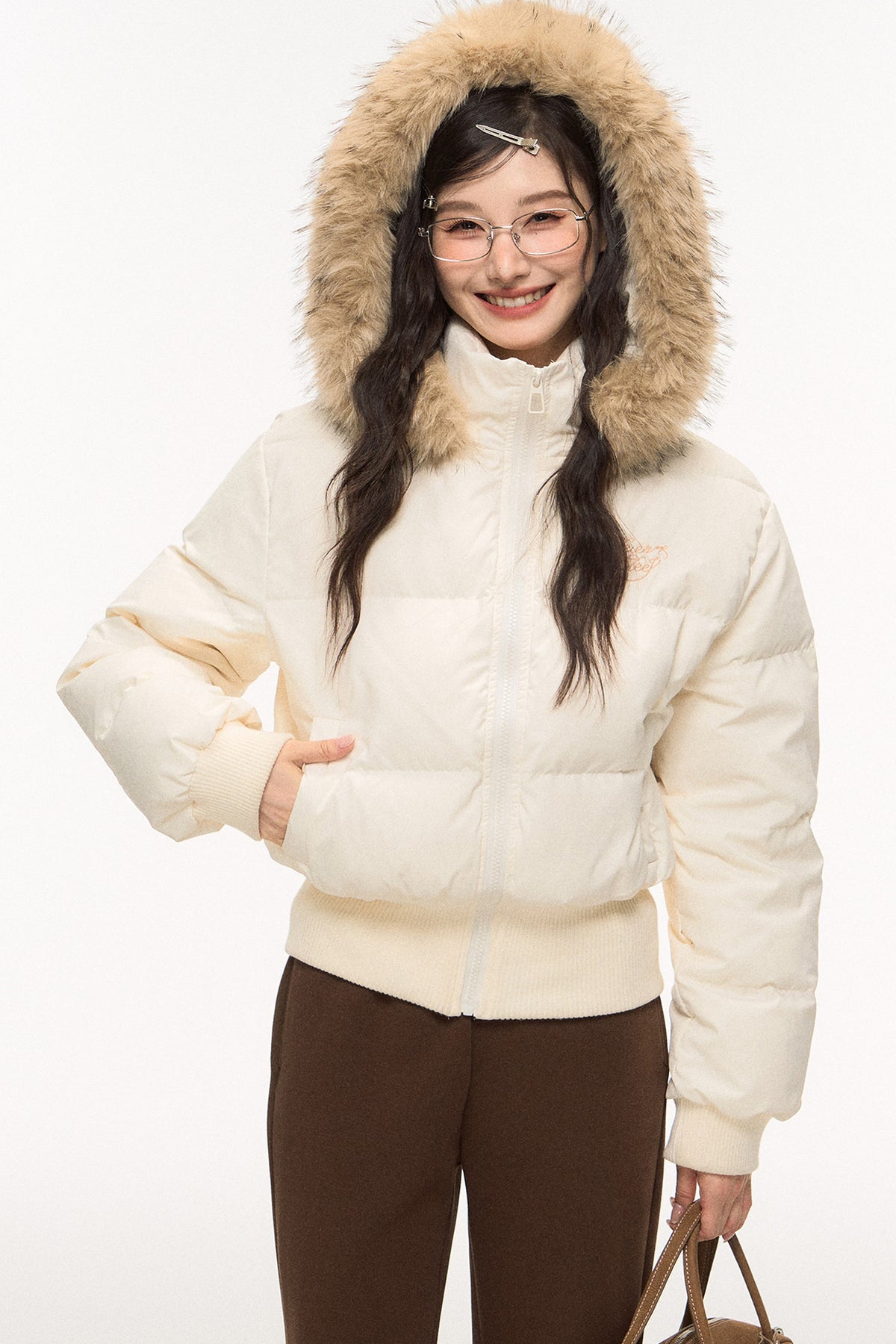 White Down Jacket and Pants Set-Up