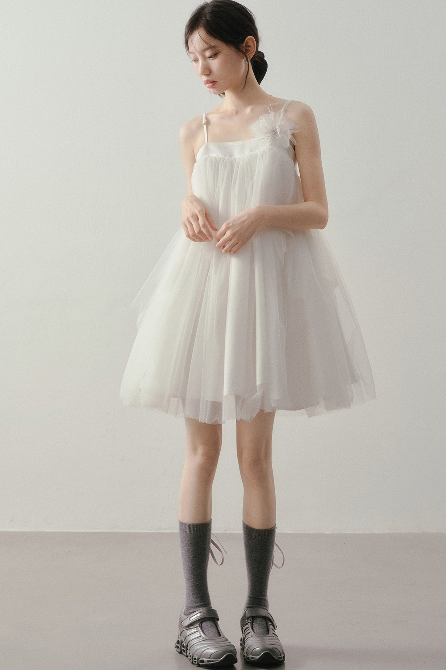 Layered Tulle A-Line Puff Dress