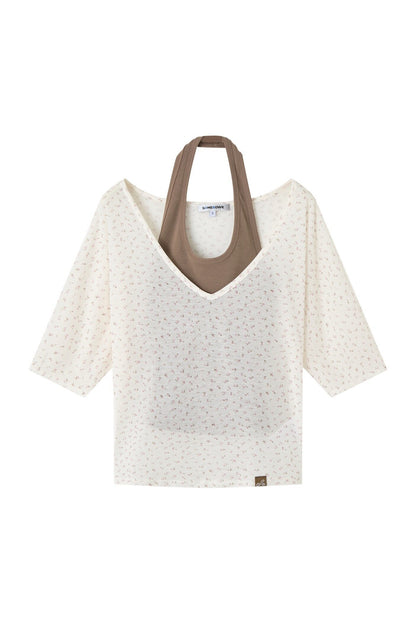 Lightweight Layered Mid-Sleeve T-Shirt