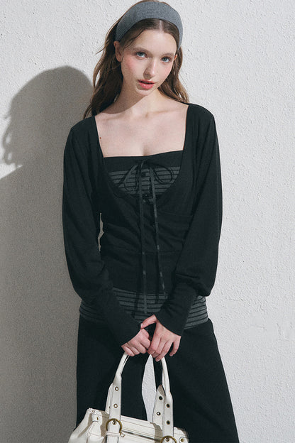 Conjunto de camisa pulóver petite con camisola