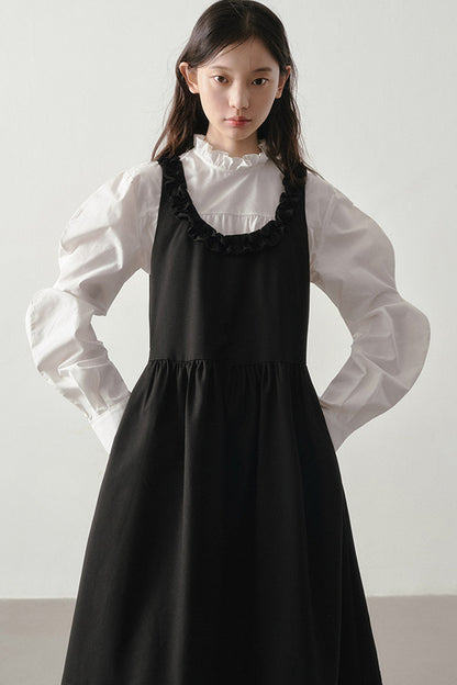 Ruffle Collar Puff Sleeve Blouse