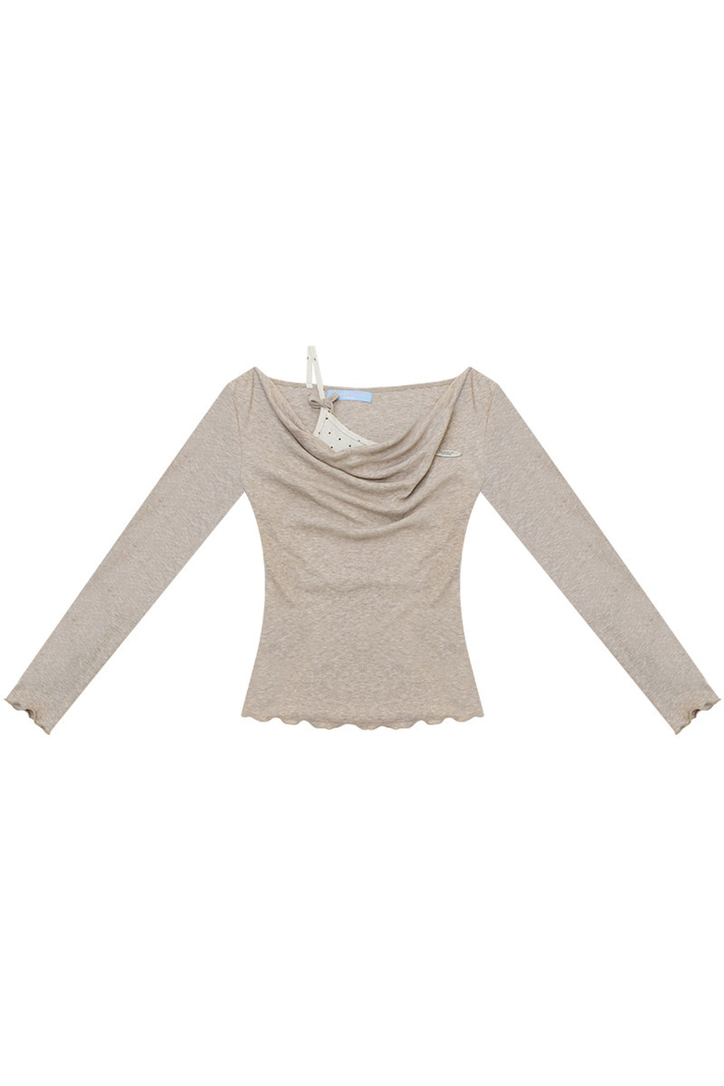 Cowl Neck Knit Base Layer Top