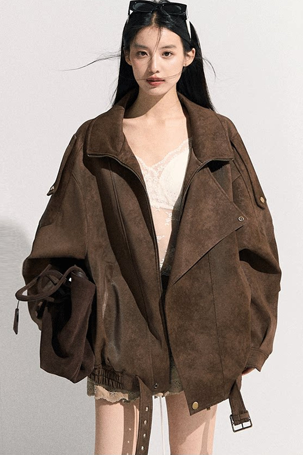 Suede Texture Leather Jacket