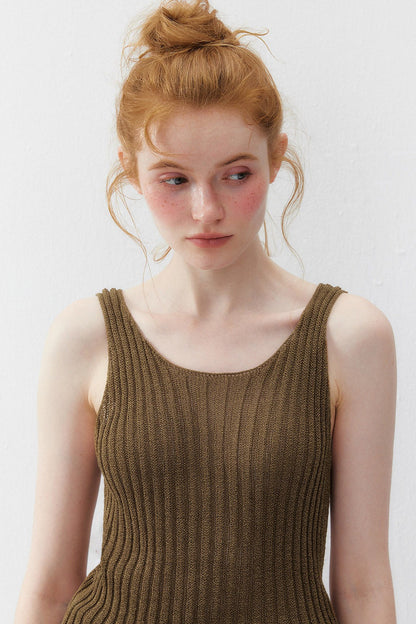 Hollow Ribbed Knit Camisole