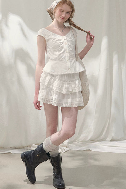 Camellia Moonlight Lace Blouse