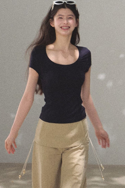 Slim-Fit U-Neck Lyocell Top