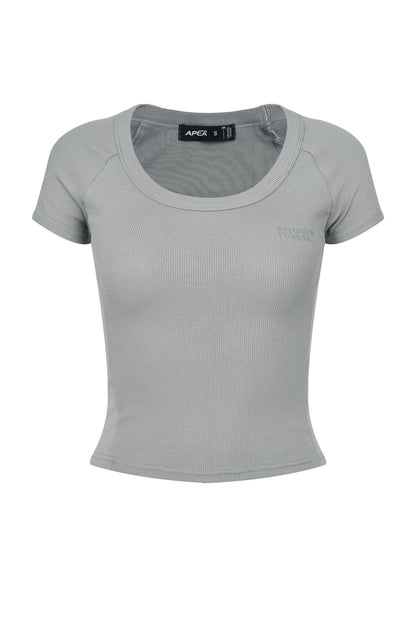 Top retrò a maniche corte raglan