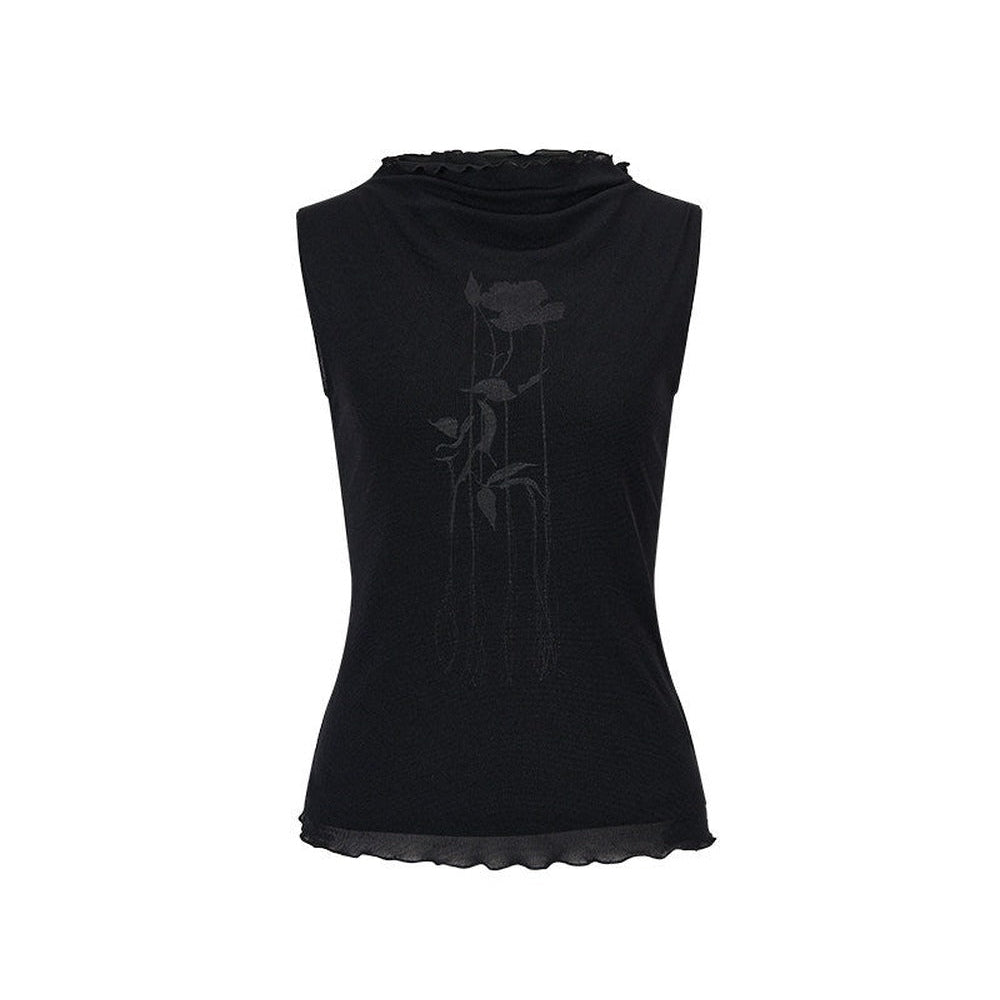 Top in Maglia con Ricamo e Nappe