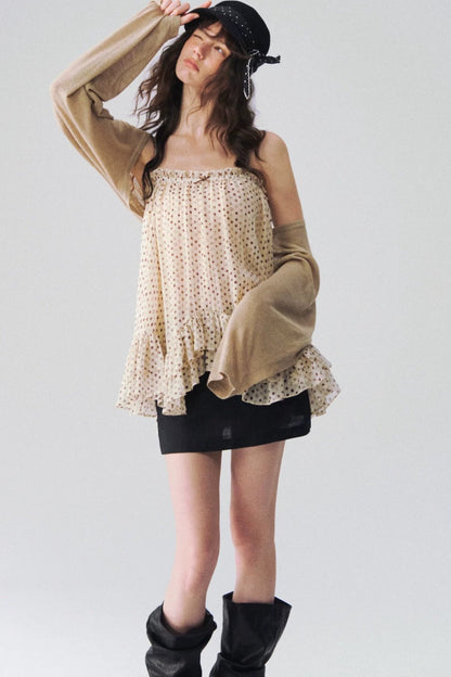 Airy Polka Dot Camisole Top