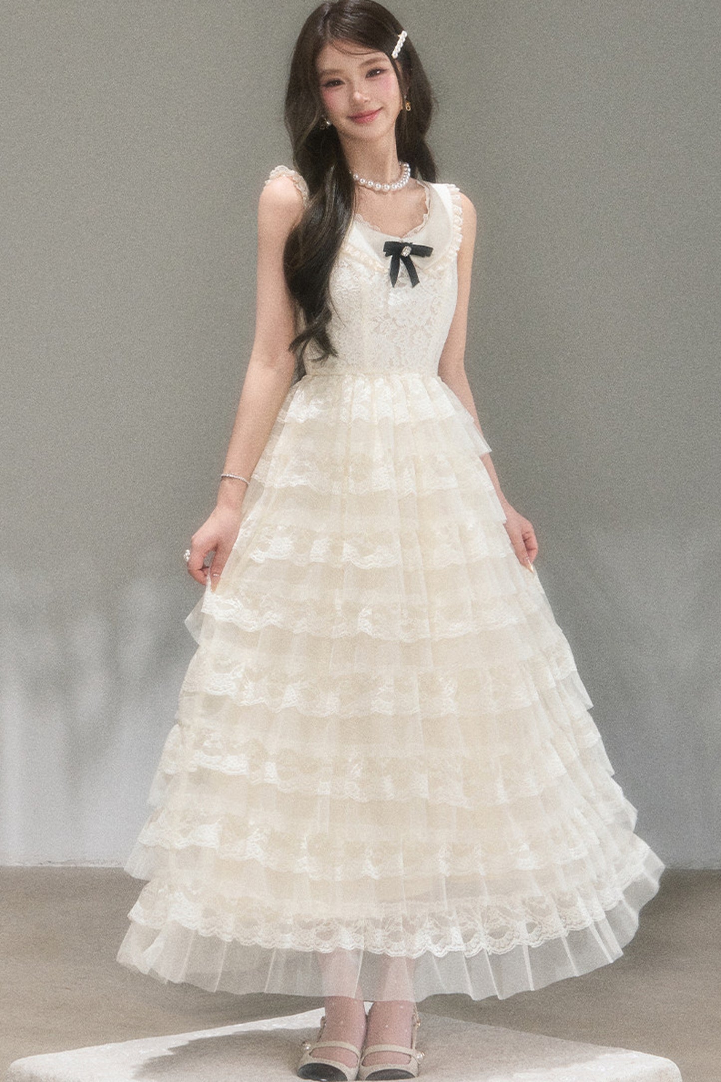 Thousand-Layer French Lace Dress