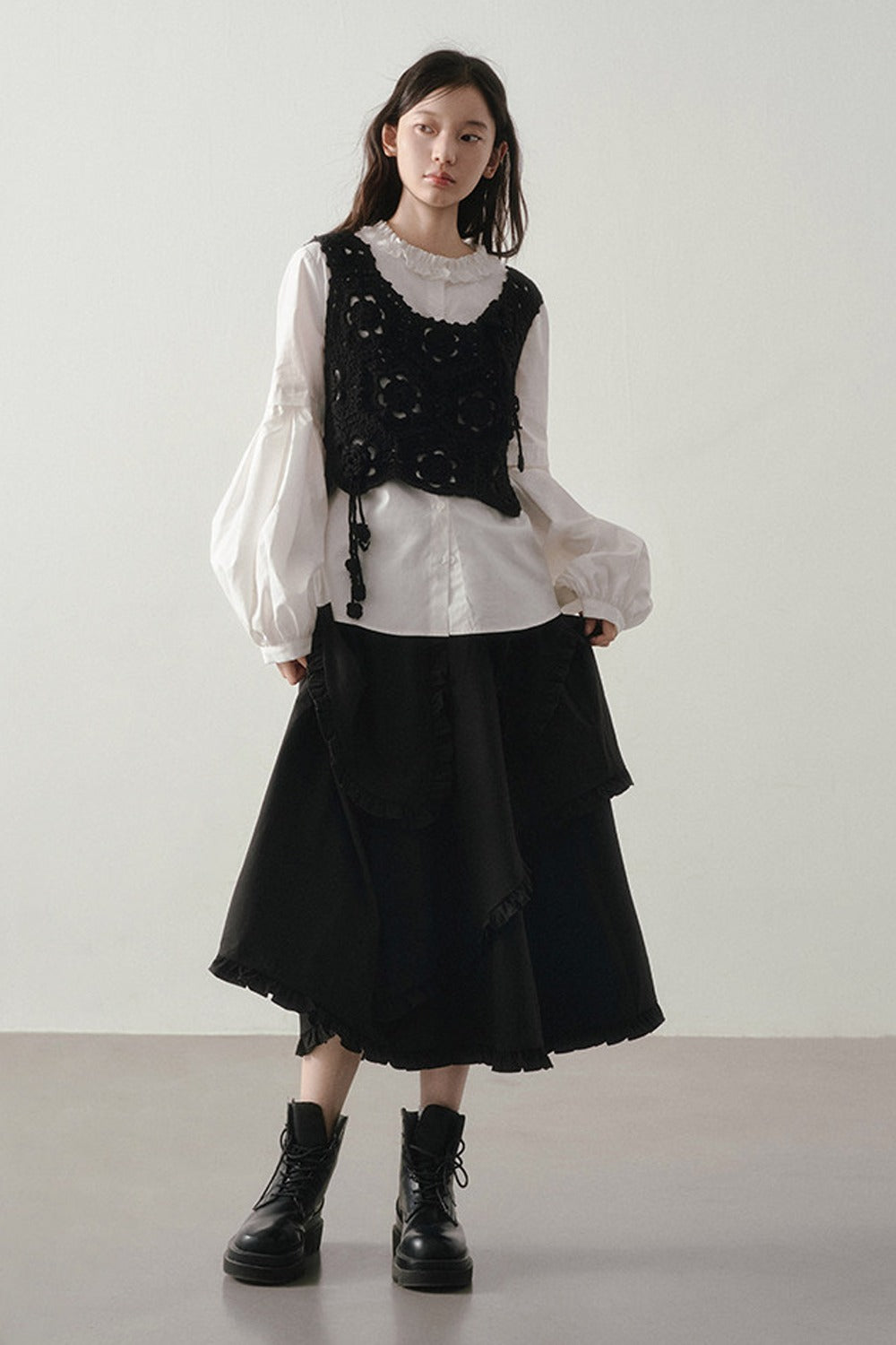 Irregular Layered-Look A-Line Dress