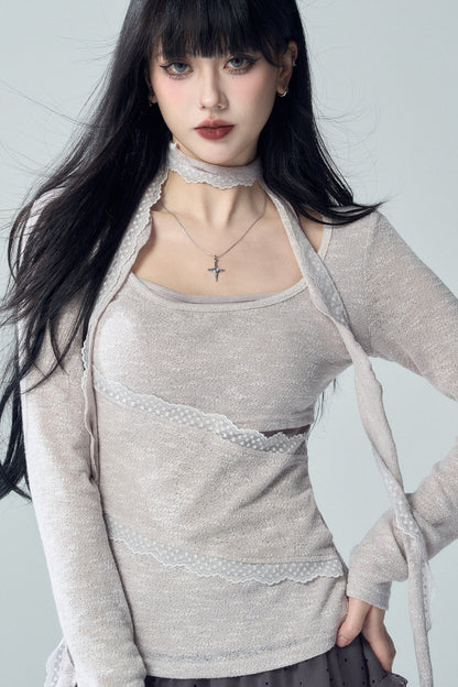 Irregular Layered-Look Knit Top