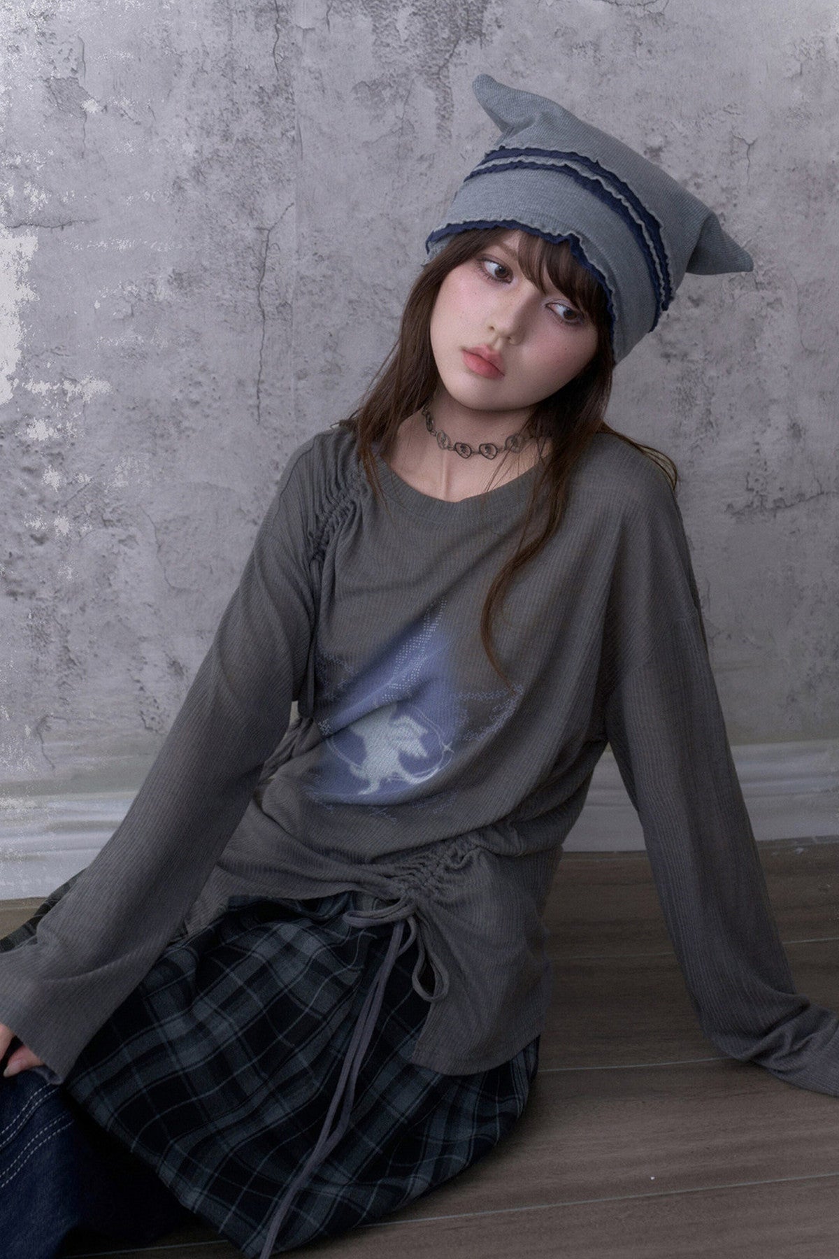 Gray Unicorn Drawstring T-Shirt