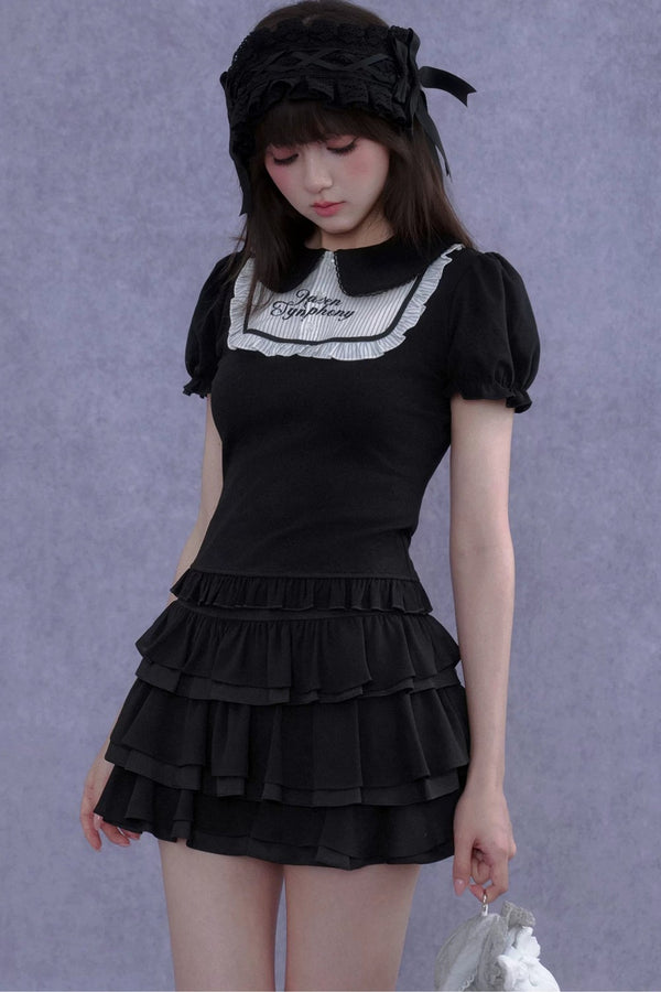 Dark Lolita Doll Collar Top Set-Up